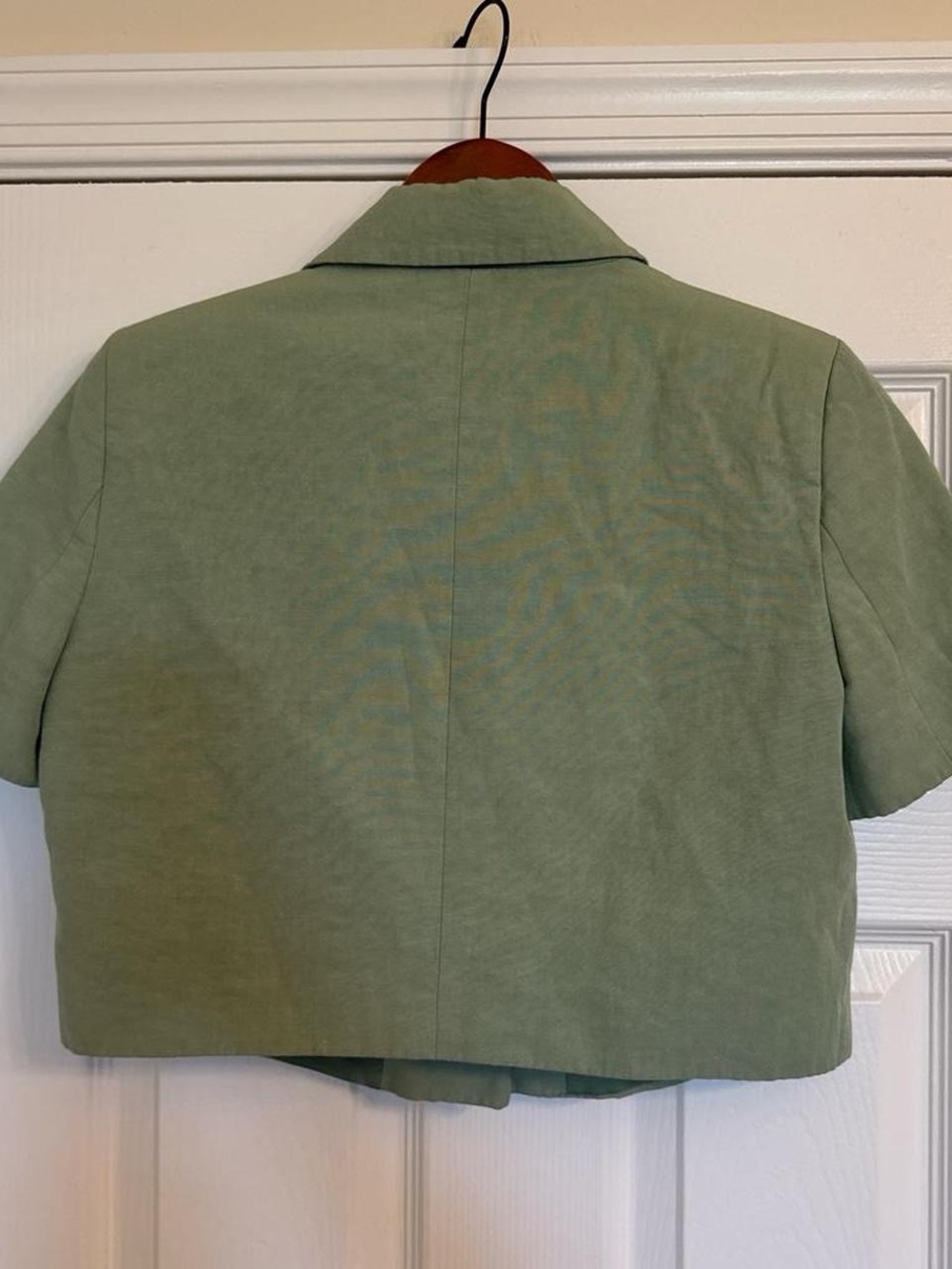 Zara Short-Sleeve Cropped Blazer in mint - Picture 4 of 5